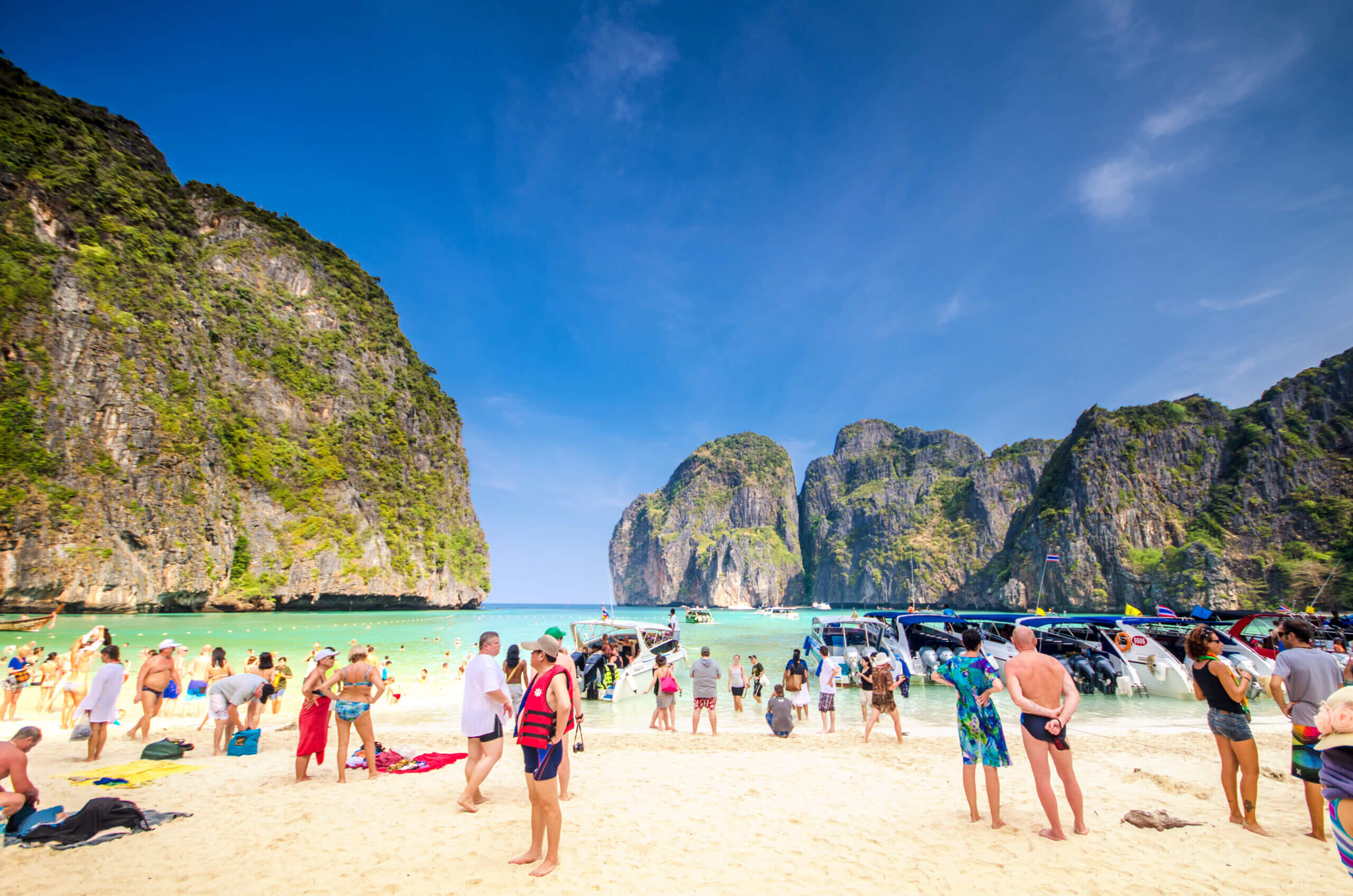 People in Maya Bay, Thailand