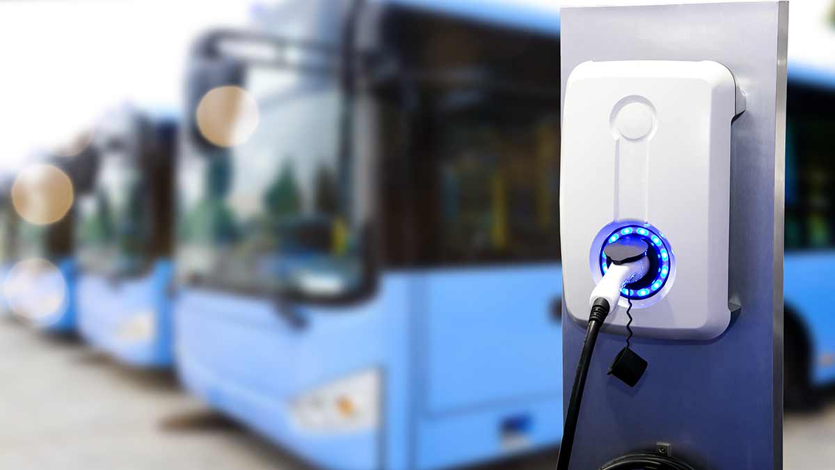 Electric buses charging