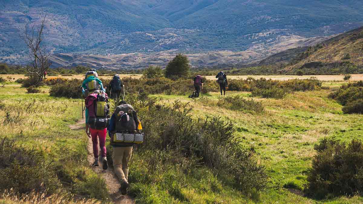 Hikers in Torres del Paine National Park