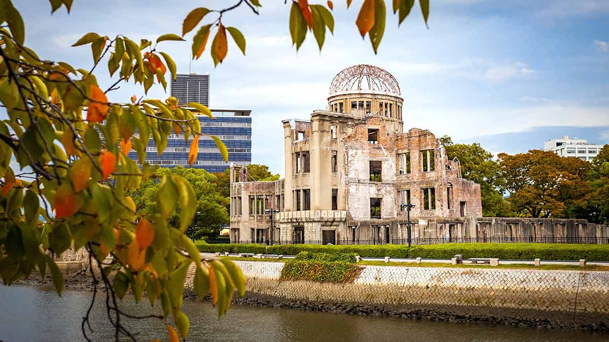 The Hiroshima Peace Memorial for the atomic bombing