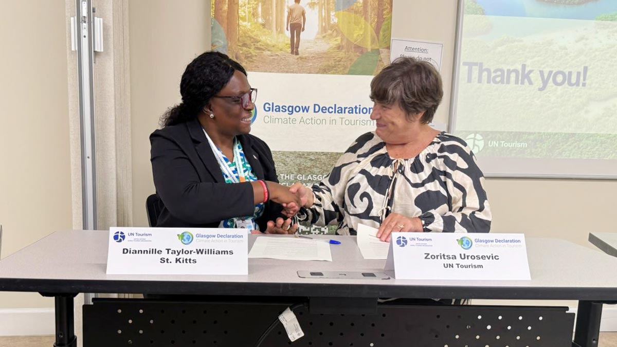 St. Kitts Caribbean island destination signs the Glasgow Declaration