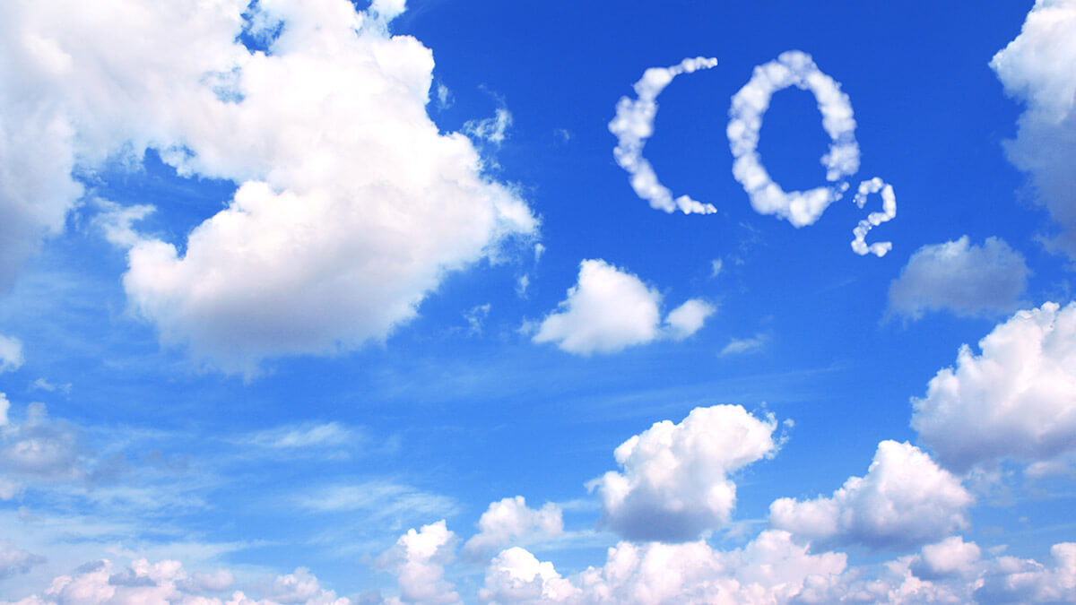 Carbon dioxide (CO2) shape by clouds in the sky