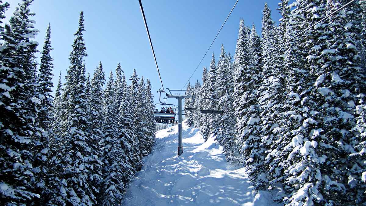 Ski chairlift in Vail, Colorado winter sports tourism destination