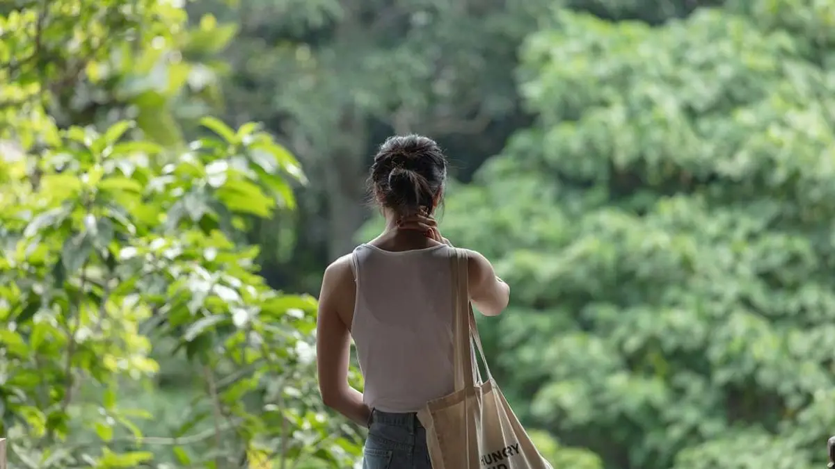 Girl in trees