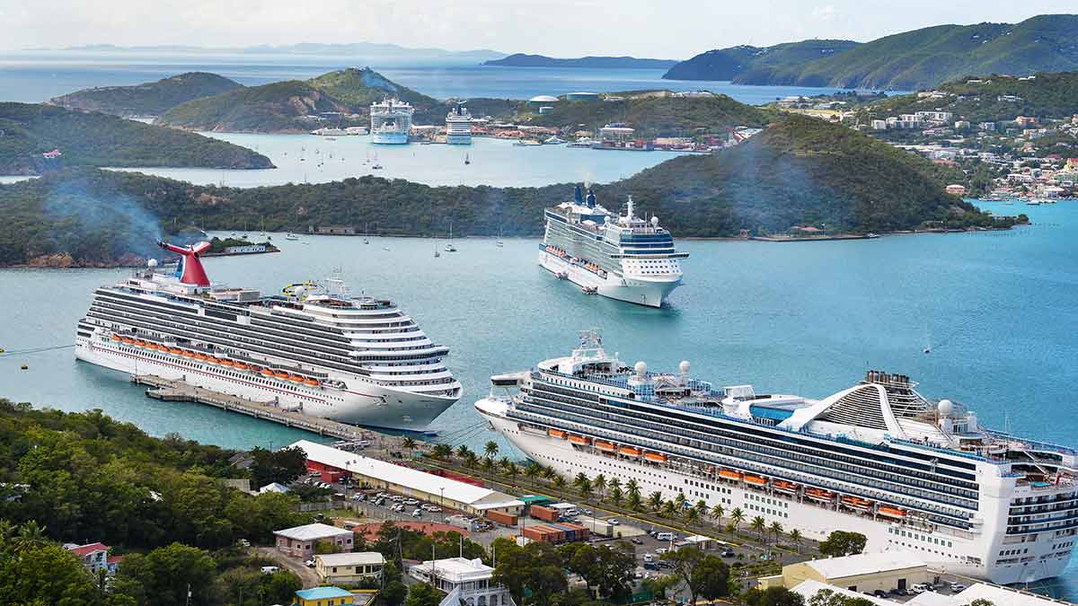 Cruise ships carry thousands of tourists to overcrowded destinations