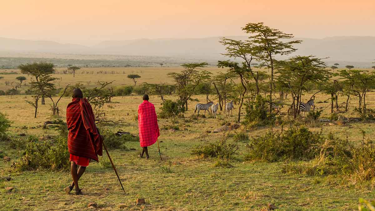 An Indigenous-led ecotourism safari walk at a community conservancy in Kenya.
