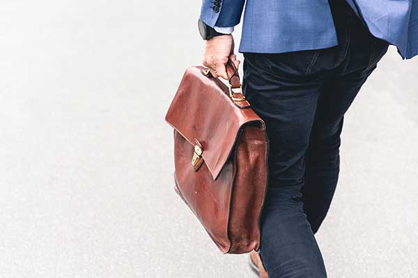 business traveler with briefcase