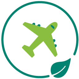 Carbon neutral flights icon