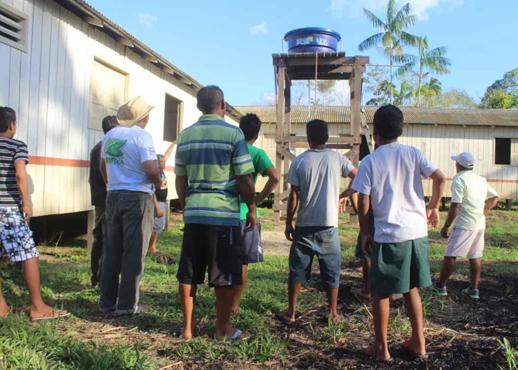 Water tower construction provided by Trocano Araretama Amazon Conservation Carbon Offset Project