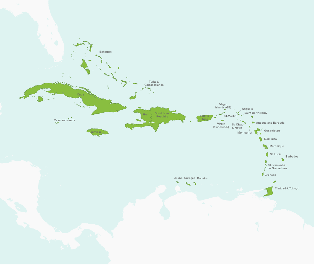 Caribbean Islands map
