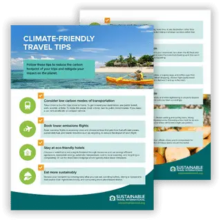 Climate-friendly travel tips list document mockup thumbnail