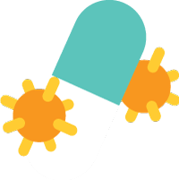Pill and virus icon