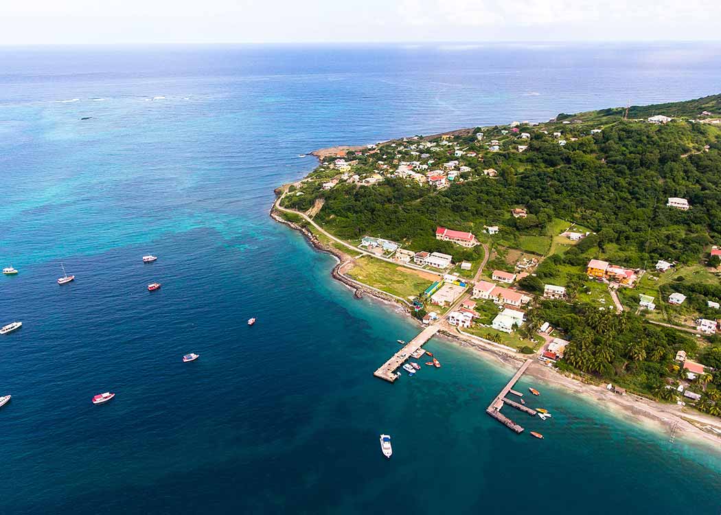 Caribbean island coastline