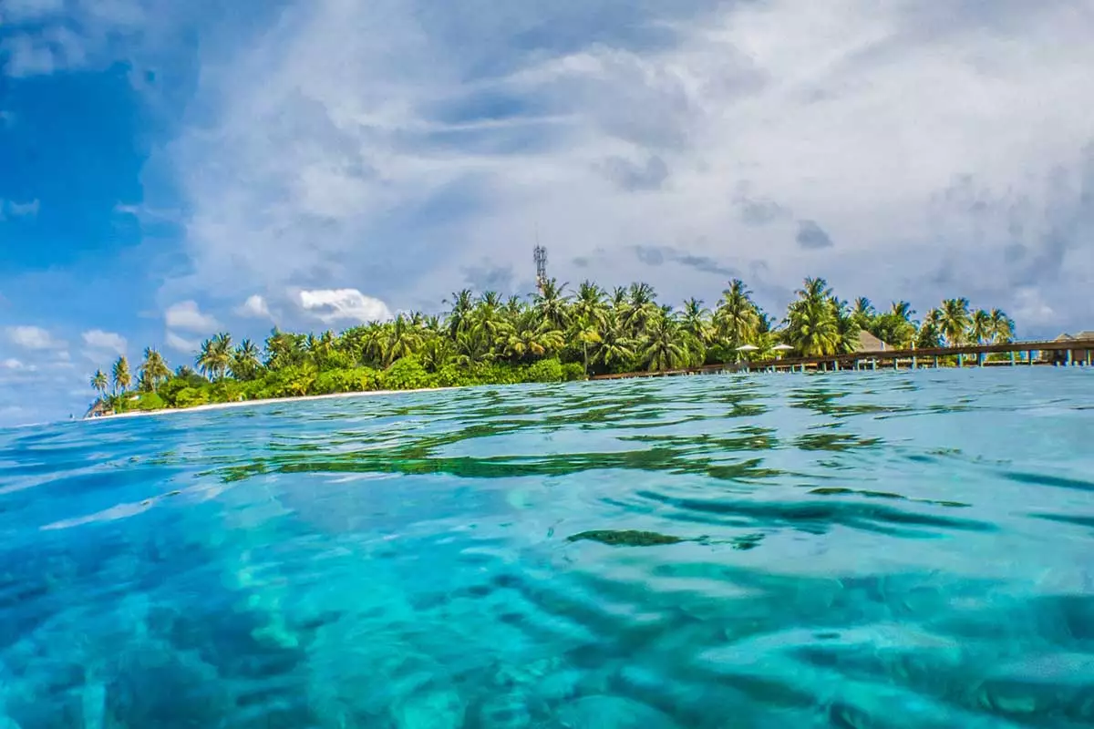 Maldives ocean and island