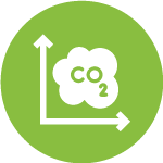 Green icon representing carbon footprint measurement