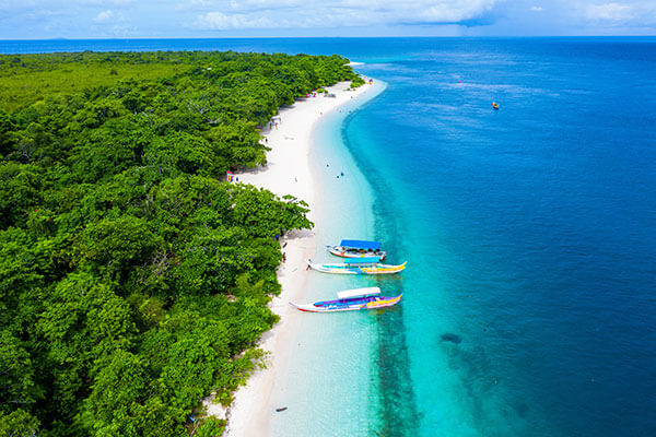 Boats on a beach in the Philippines