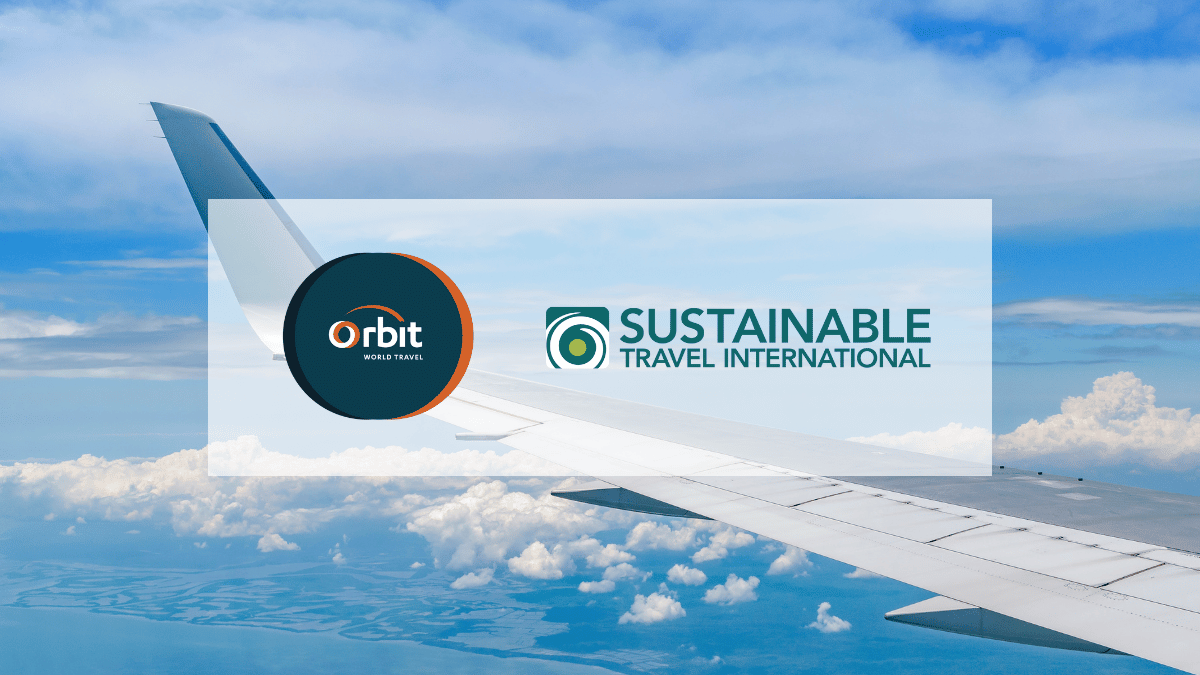 Orbit World Travel and Sustainable Travel International carbon partnership graphic