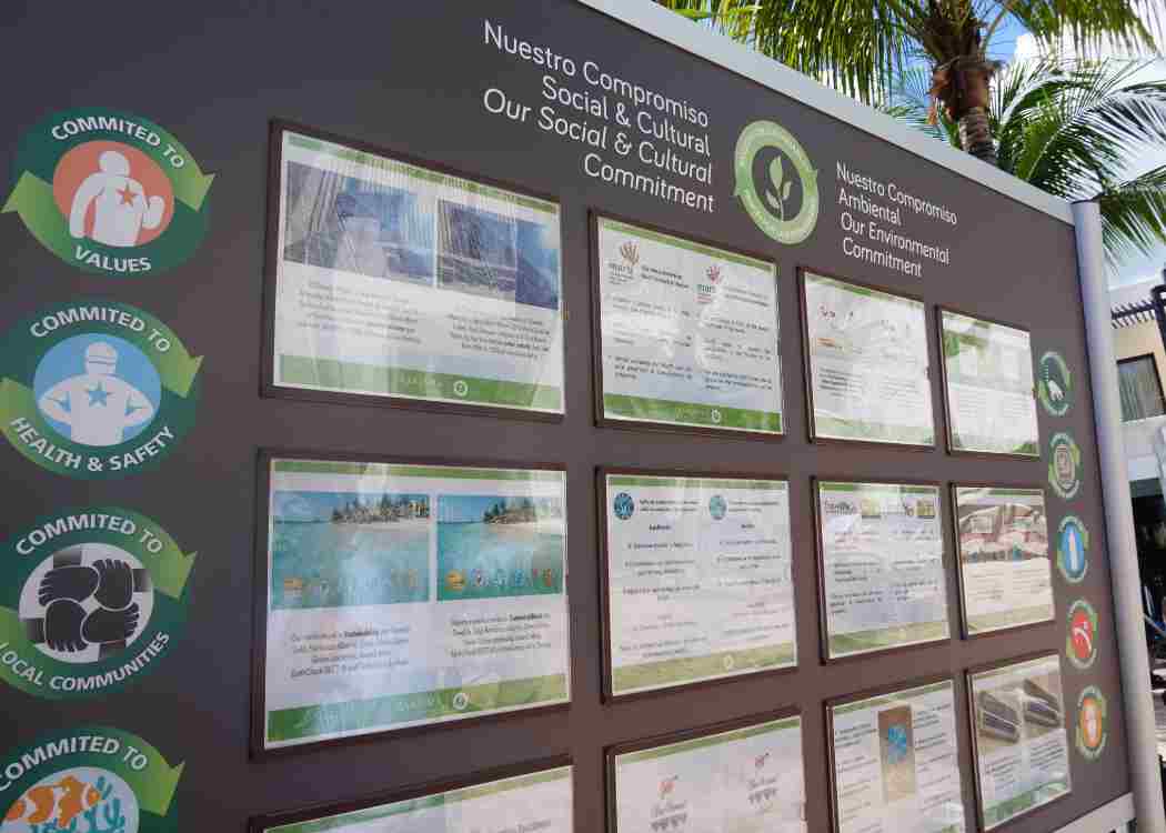 Bahia Principe Hotels display signs to show their visitors what they do to protect people and the planet