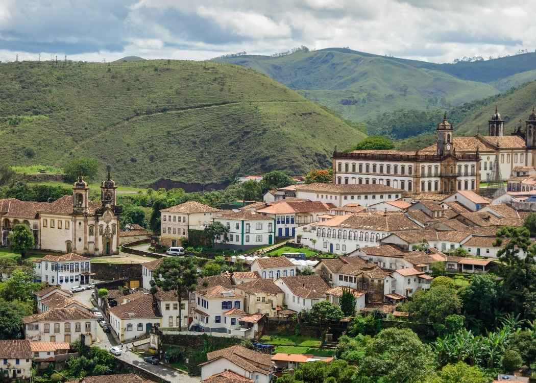 panoramic view of Ouro Preto, MG, Brazil. World Heritage Site by UNESCO