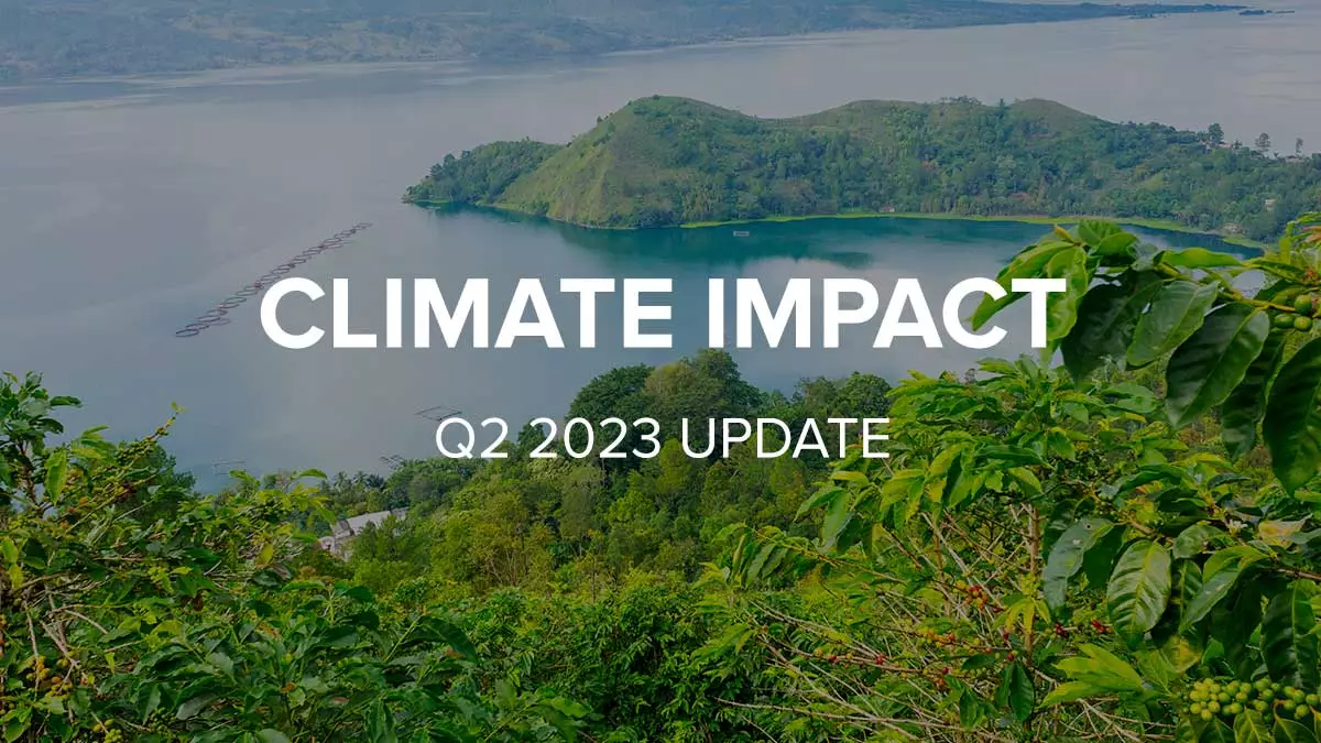 Climate impact update Q2 2023 with a lake in Indonesia in the background