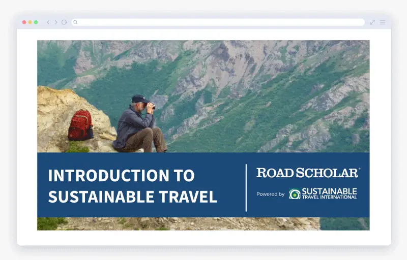 Road Scholar Travel Sustainability Training