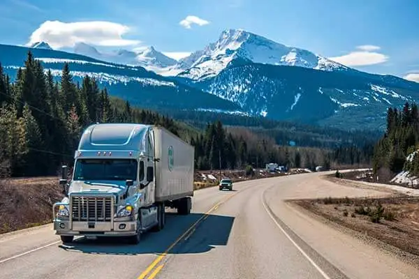Shipping truck transporting freight