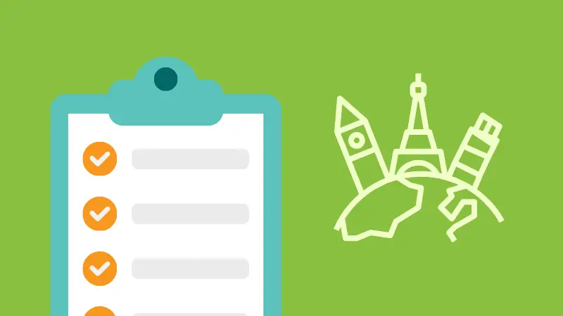 Sustainable travel tips list graphic