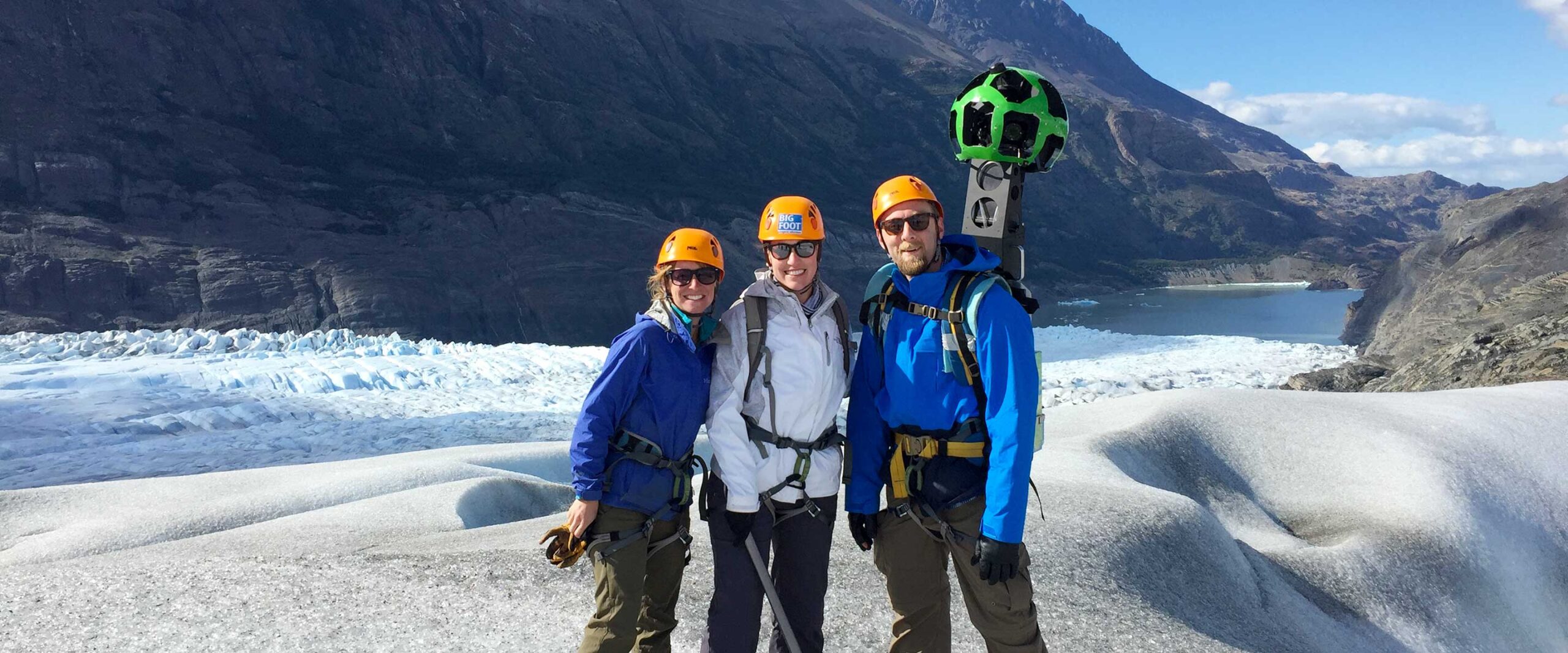 Carrying Google Trekker camera in Torres del Paine National Park