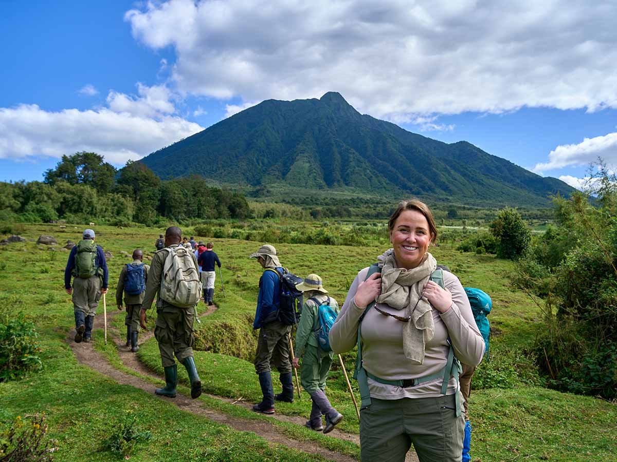 Tour Group in Rwanda's Volcanoes National Park