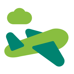 Airplane icon with cloud or carbon