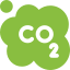 Carbon co2 cloud icon green 