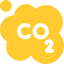 Co2 cloud icon yellow 