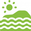 Coastal protection icon, green