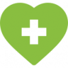 Health care well-being icon, green