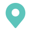 Bright teal map pin icon