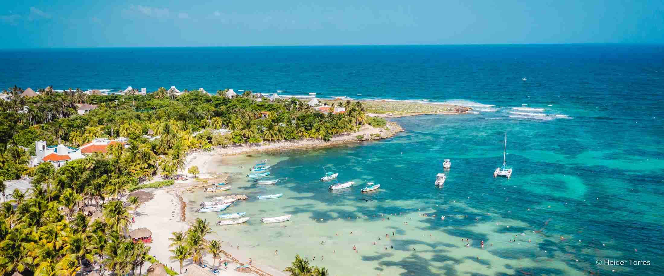 The beach in Akumal Bay in Quintana Roo, a destination that has implemented sustainable development guidelines