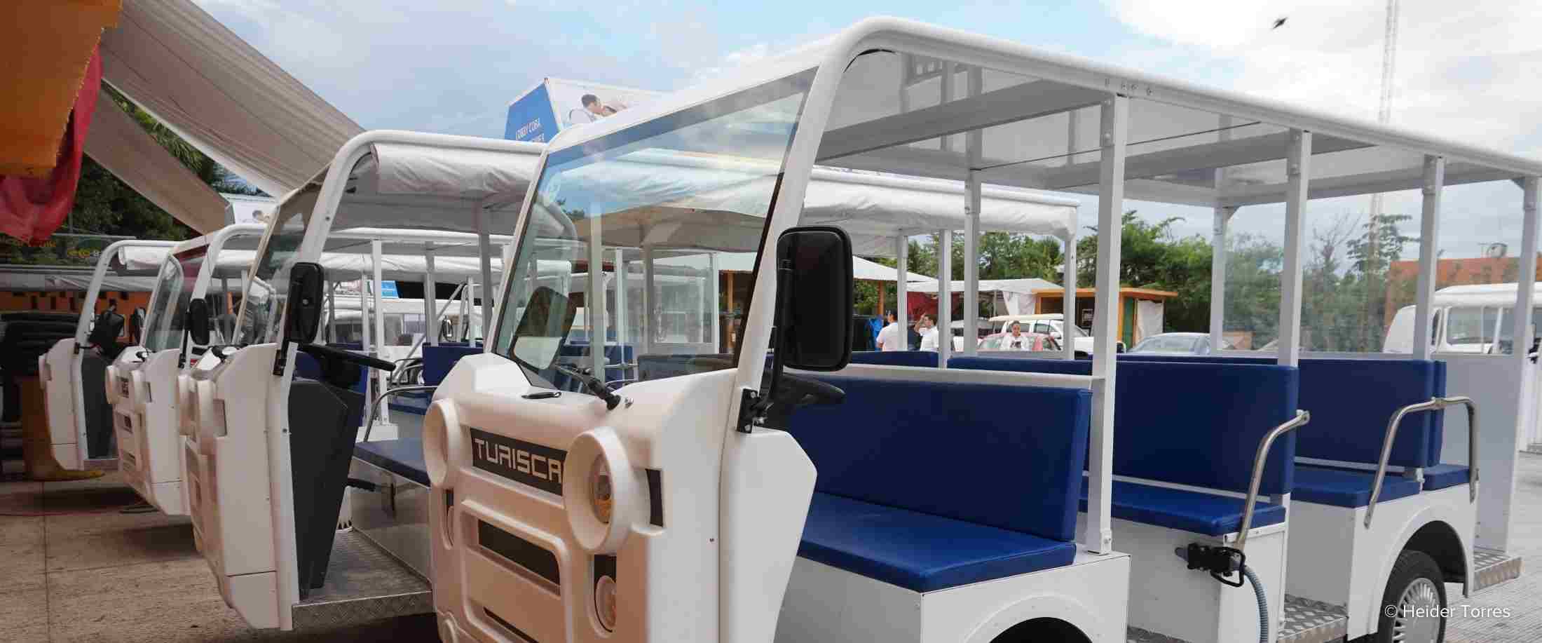 New electric carts await guests at Bahia Principe Hotels in Riviera Maya