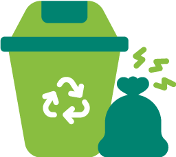 Waste recycling trash garbage bin icon